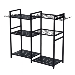 6 Tier Garden Tool Organizer Heavy Duty Metal Garage Storage Rack for Yard & Shed